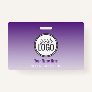 Badge Tag de nom moderne Purple Ombre Professionnel