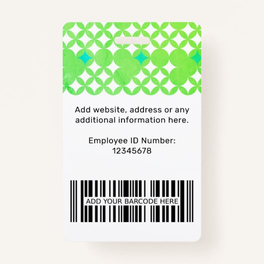 Badge Tag Nom professionnel (Dos)