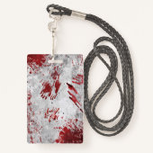 Badge Tanière de sang Zombie Apocalypse personnalisée (Derrière avec lanière)