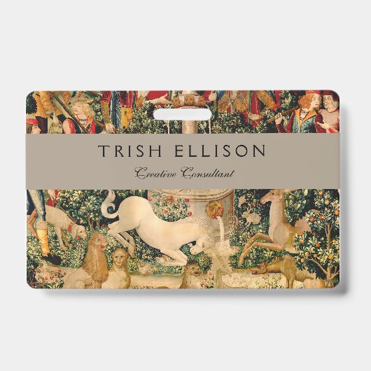 Badge Tapisseries Unicorne Trouvé Légende Mythique (Avant)