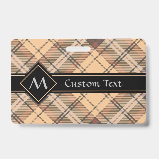 Badge Tartan beige et Brown (Avant)