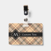 Badge Tartan beige et Brown (Avant avec clip)