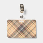 Badge Tartan beige et Brown (Arrière avec clip)
