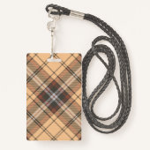 Badge Tartan beige et Brown (Derrière avec lanière)