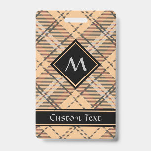 Badge Tartan beige et marron