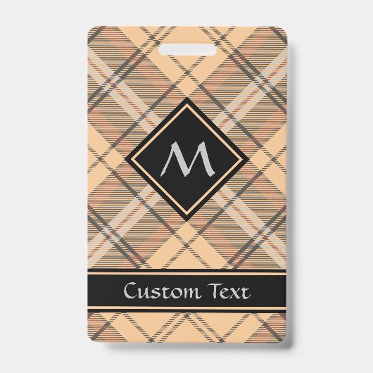 Badge Tartan beige et marron (Avant)