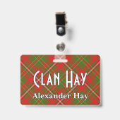 Badge Tartan Clan Hay Snappy (Avant avec clip)