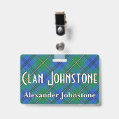 Badge Tartan Clan Johnstone Johnston Snappy (Avant avec clip)