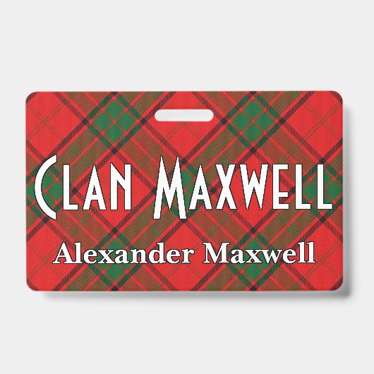 Badge Tartan Clan Maxwell Snappy (Avant)