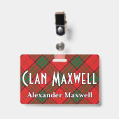 Badge Tartan Clan Maxwell Snappy (Avant avec clip)