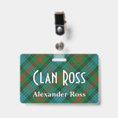 Badge Tartan Clan Ross Snappy (Avant avec clip)