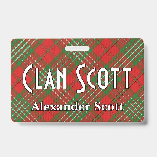 Badge Tartan Clan Scott Snappy (Avant)