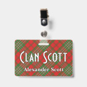 Badge Tartan Clan Scott Snappy (Avant avec clip)
