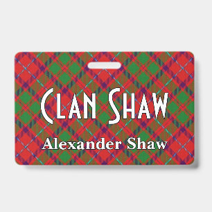 Badge Tartan Clan Shaw Snappy