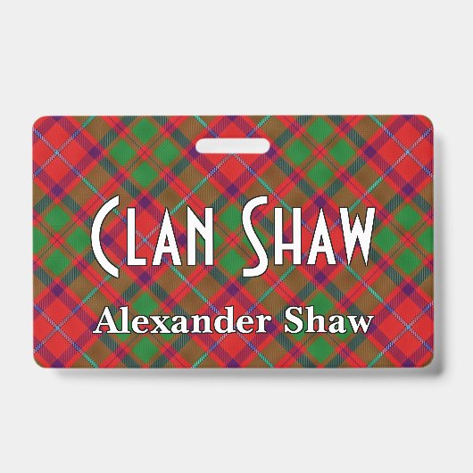 Badge Tartan Clan Shaw Snappy (Avant)
