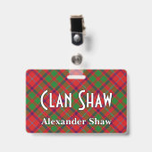 Badge Tartan Clan Shaw Snappy (Avant avec clip)