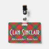 Badge Tartan Clan Sinclair Snappy (Avant avec clip)