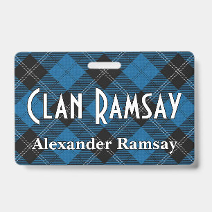 Badge Tartan de chasse bleu Clan Ramsay Snappy