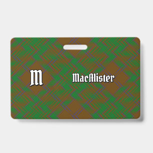 Badge Tartan de chasse du clan MacAlister de Glenbarr