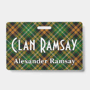 Badge Tartan de chasse orange Clan Ramsay vif