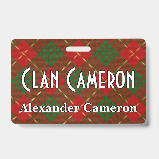 Badge Tartan du clan Cameron Snappy (Avant)
