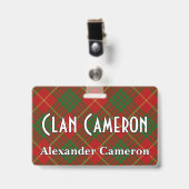 Badge Tartan du clan Cameron Snappy (Avant avec clip)