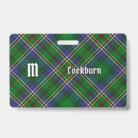 Badge Tartan du clan Cockburn (Avant)