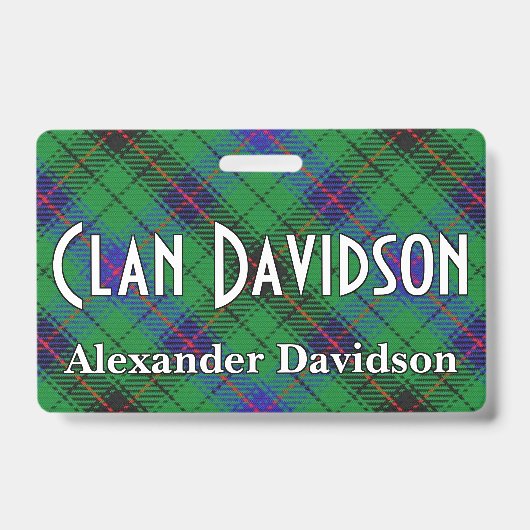 Badge Tartan du clan Davidson Snappy (Avant)