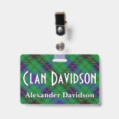 Badge Tartan du clan Davidson Snappy (Avant avec clip)