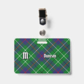 Badge Tartan du clan Duncan (Avant avec clip)