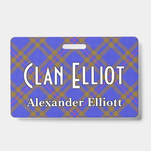 Badge Tartan du clan Elliot Snappy (Avant)