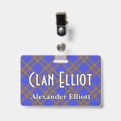 Badge Tartan du clan Elliot Snappy (Avant avec clip)