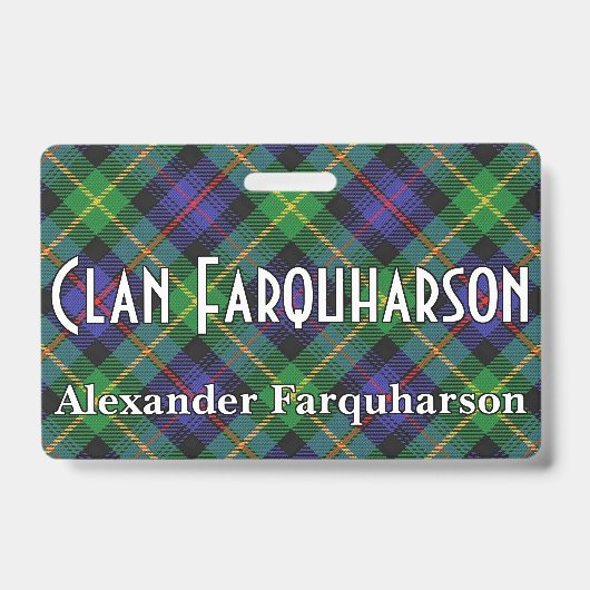 Badge Tartan du clan Farquharson Snappy (Avant)
