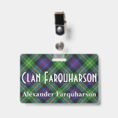 Badge Tartan du clan Farquharson Snappy (Avant avec clip)