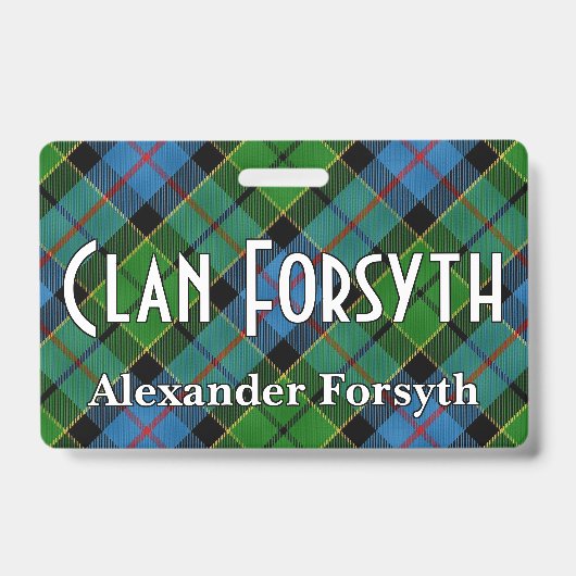 Badge Tartan du clan Forsyth Snappy (Avant)