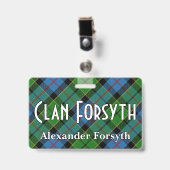 Badge Tartan du clan Forsyth Snappy (Avant avec clip)
