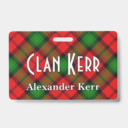 Badge Tartan du clan Kerr Snappy (Avant)