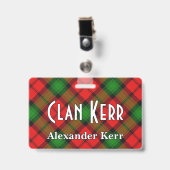 Badge Tartan du clan Kerr Snappy (Avant avec clip)