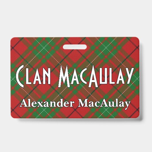 Badge Tartan du clan MacAulay Snappy (Avant)
