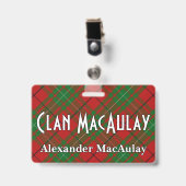 Badge Tartan du clan MacAulay Snappy (Avant avec clip)