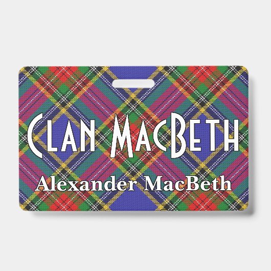 Badge Tartan du Clan MacBeth Snappy (Avant)