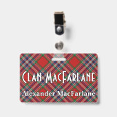 Badge Tartan du clan MacFarlane Snappy (Avant avec clip)