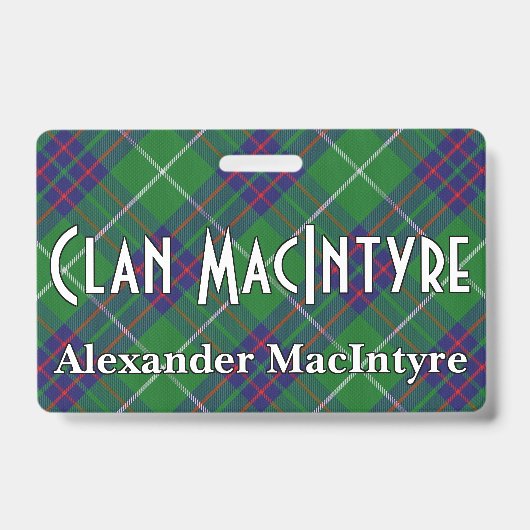 Badge Tartan du clan MacIntyre Snappy (Avant)