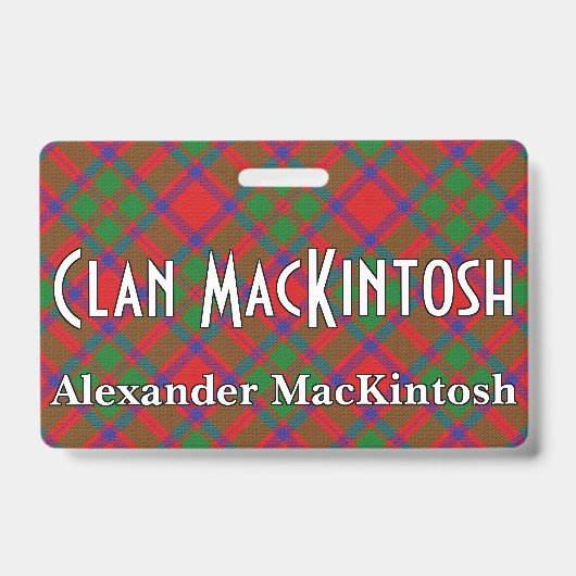 Badge Tartan du clan MacKintosh Snappy (Avant)
