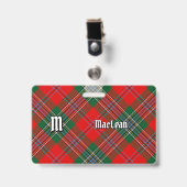 Badge Tartan du clan MacLean (Avant avec clip)