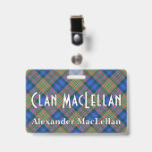 Badge Tartan du Clan MacLellan Snappy (Avant avec clip)