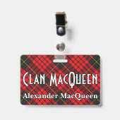 Badge Tartan du clan MacQueen Snappy (Avant avec clip)
