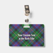 Badge Tartan du clan Malcolm (Arrière avec clip)