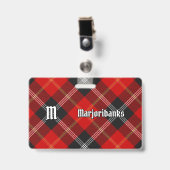 Badge Tartan du clan Marjoribanks (Avant avec clip)