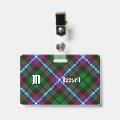Badge Tartan du clan Russell (Avant avec clip)